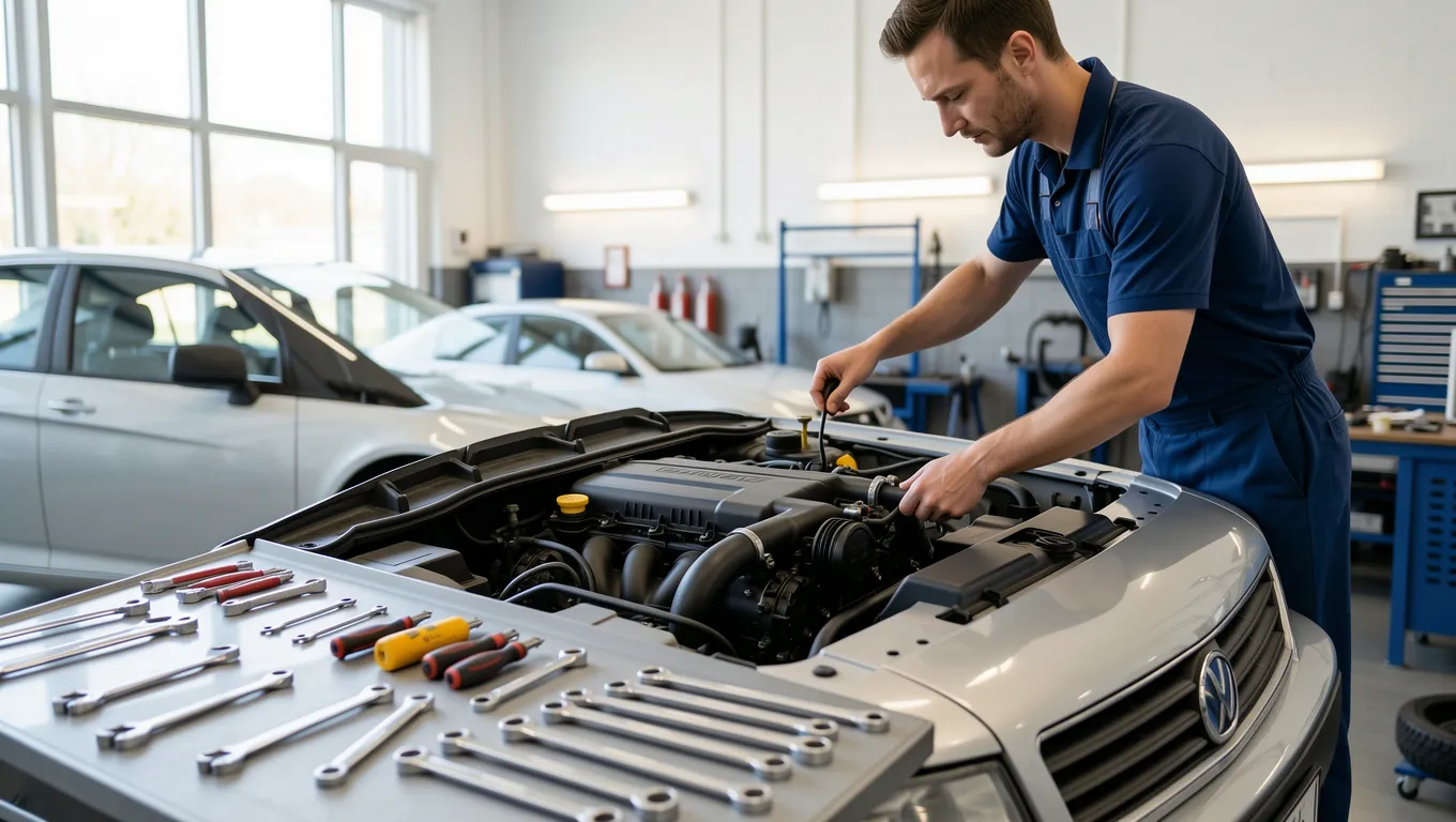 Professional mechanic working on a car engine to fund $1000 personal loans for repairs.