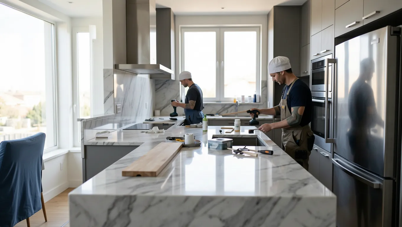 Professional kitchen renovation project funded by a $10000 personal loan.