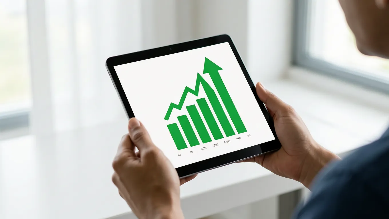 Digital tablet showing positive credit growth for bad credit personal loans no collateral