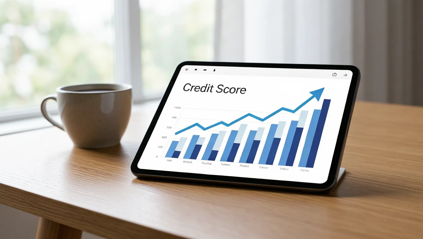 A person reviewing a rising credit score dashboard for bad credit loans no cosigner.