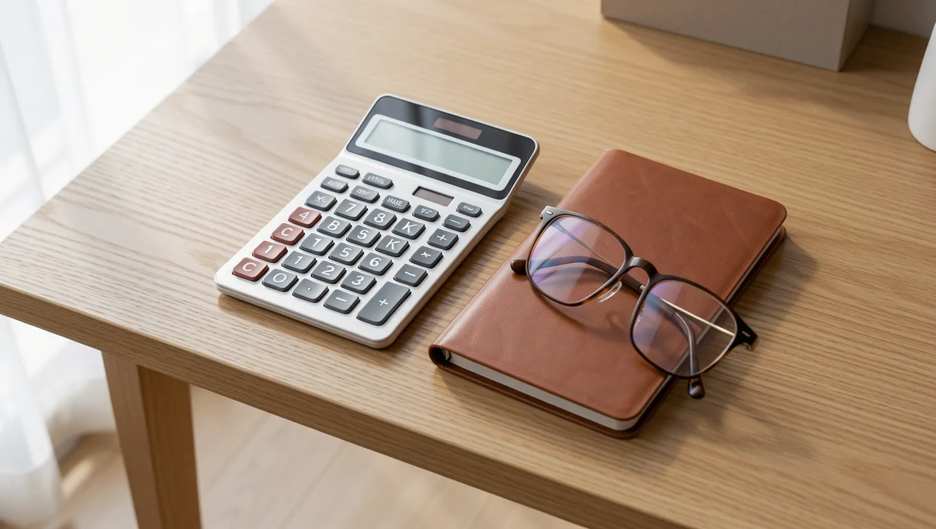 A professional workspace with tools for financial planning and budgeting