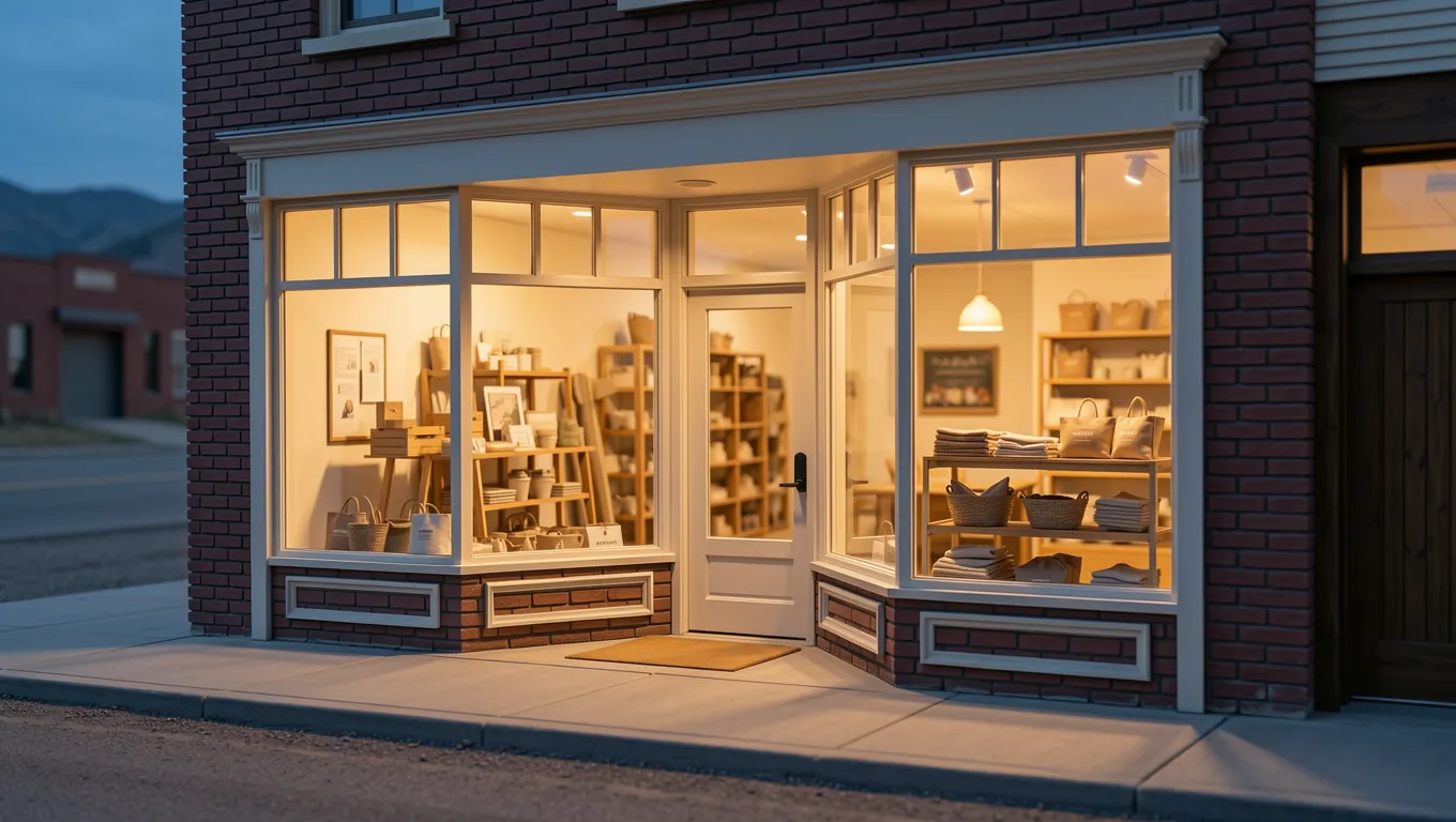 A cozy small business storefront in a Wyoming town