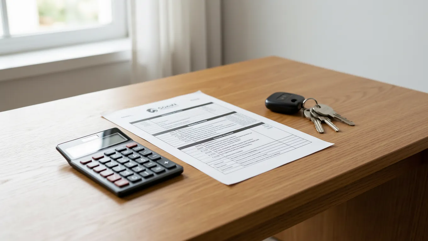 Business planning tools on a wooden desk