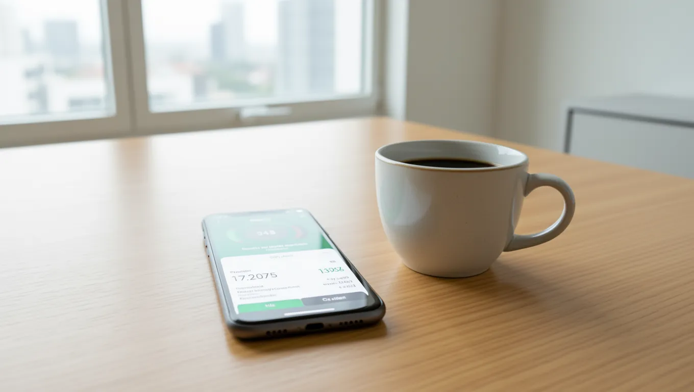 Smartphone displaying a successful instant loans for bad credit application