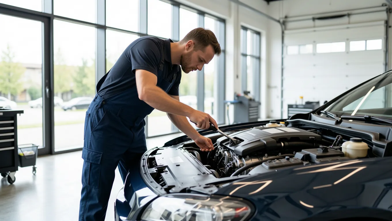 Professional mechanic performing repairs on a vehicle using personal loans for car repair