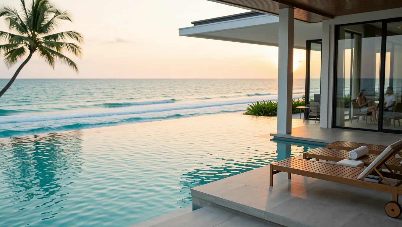 Luxury tropical resort scenery representing personal loans for travel options.